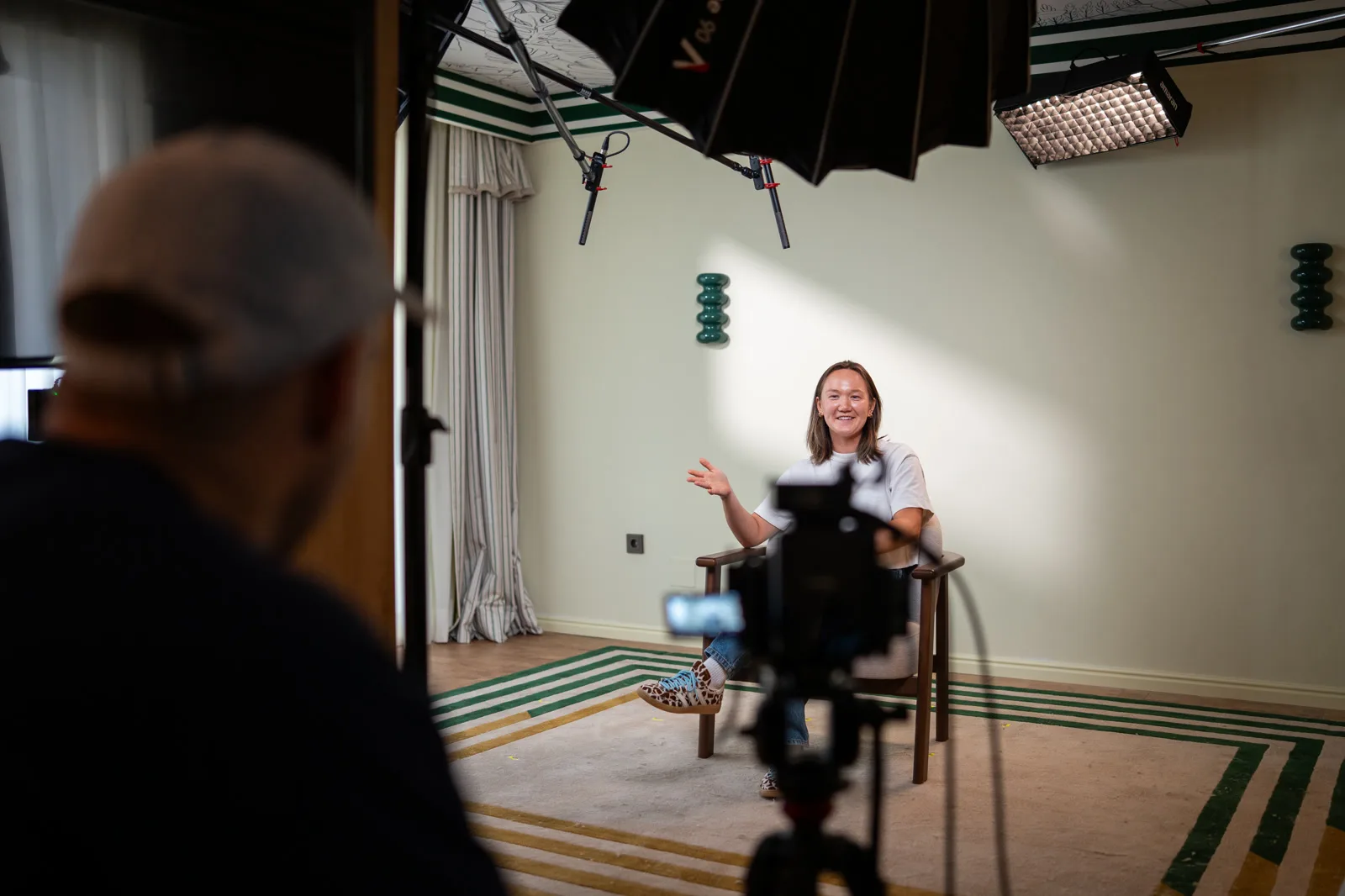 Abby Euyang on set at the Conveo off-site in Cascais