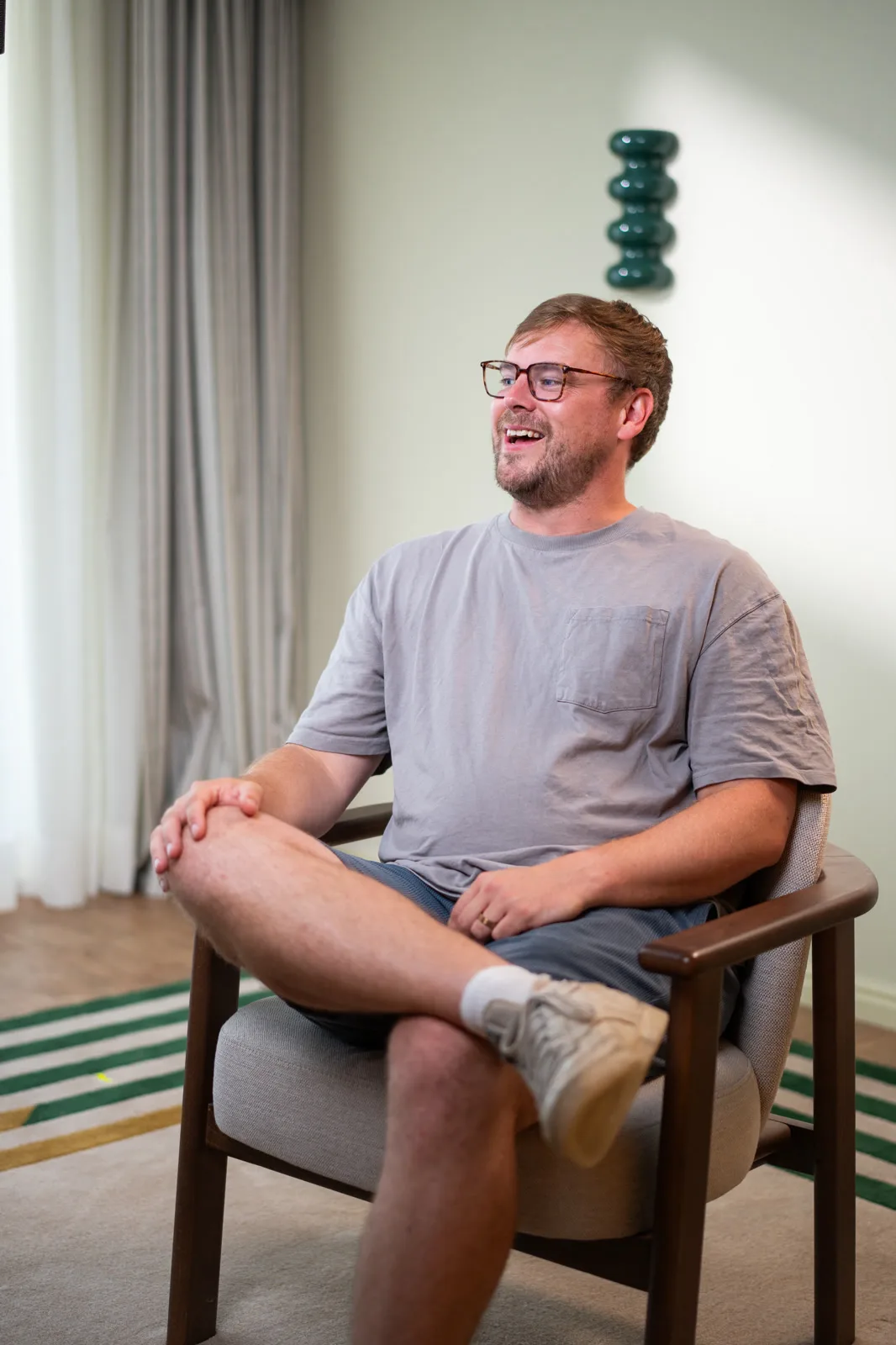 Charles Allison on set at the Conveo off-site in Cascais