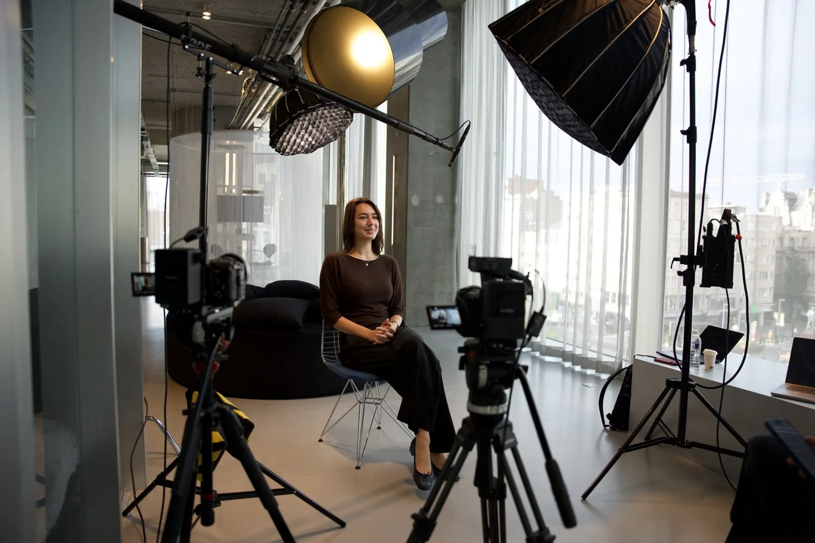 Charlotte Morelli on set for her Conveo film