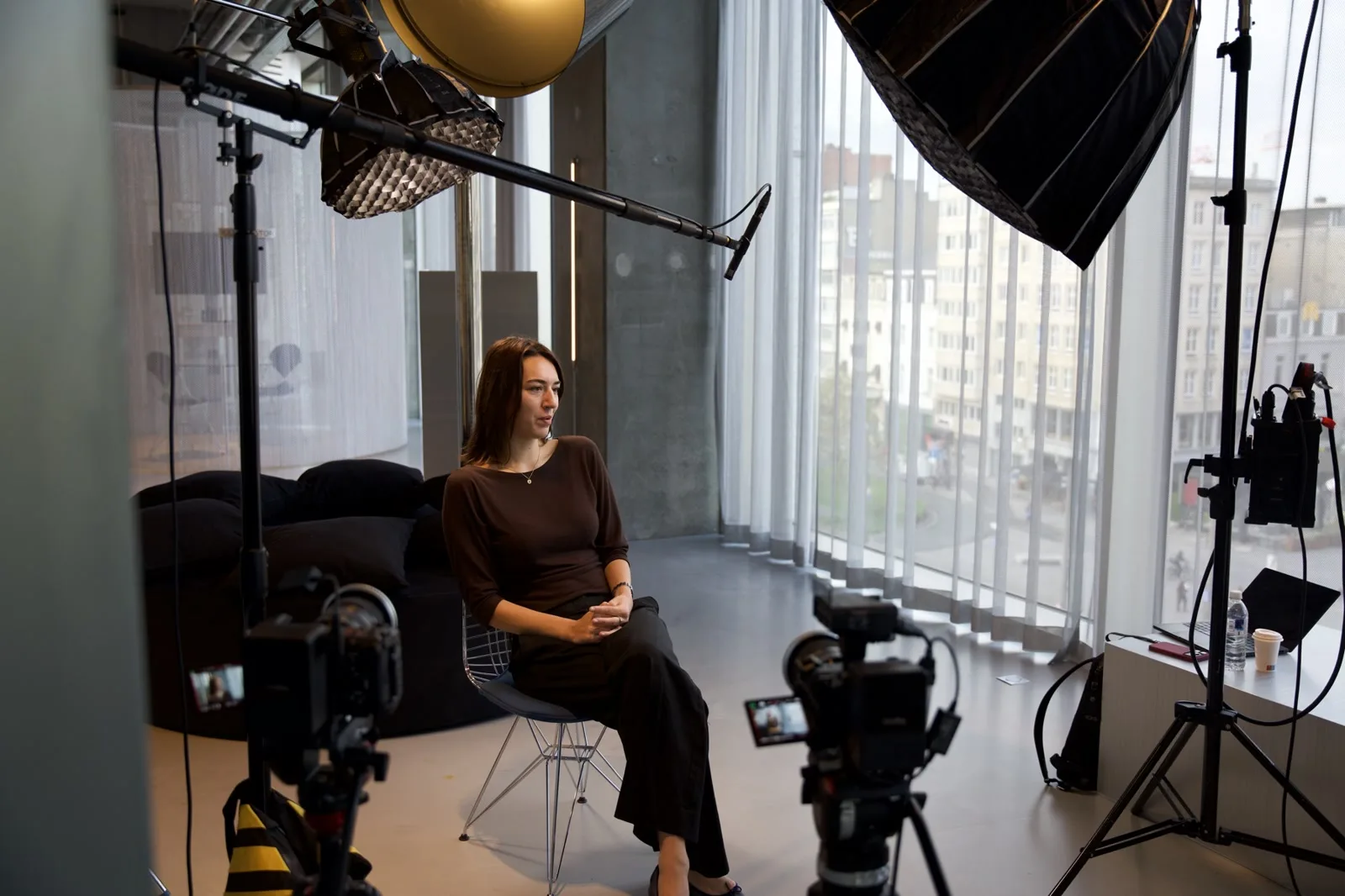 Charlotte Morelli on set for her Conveo film
