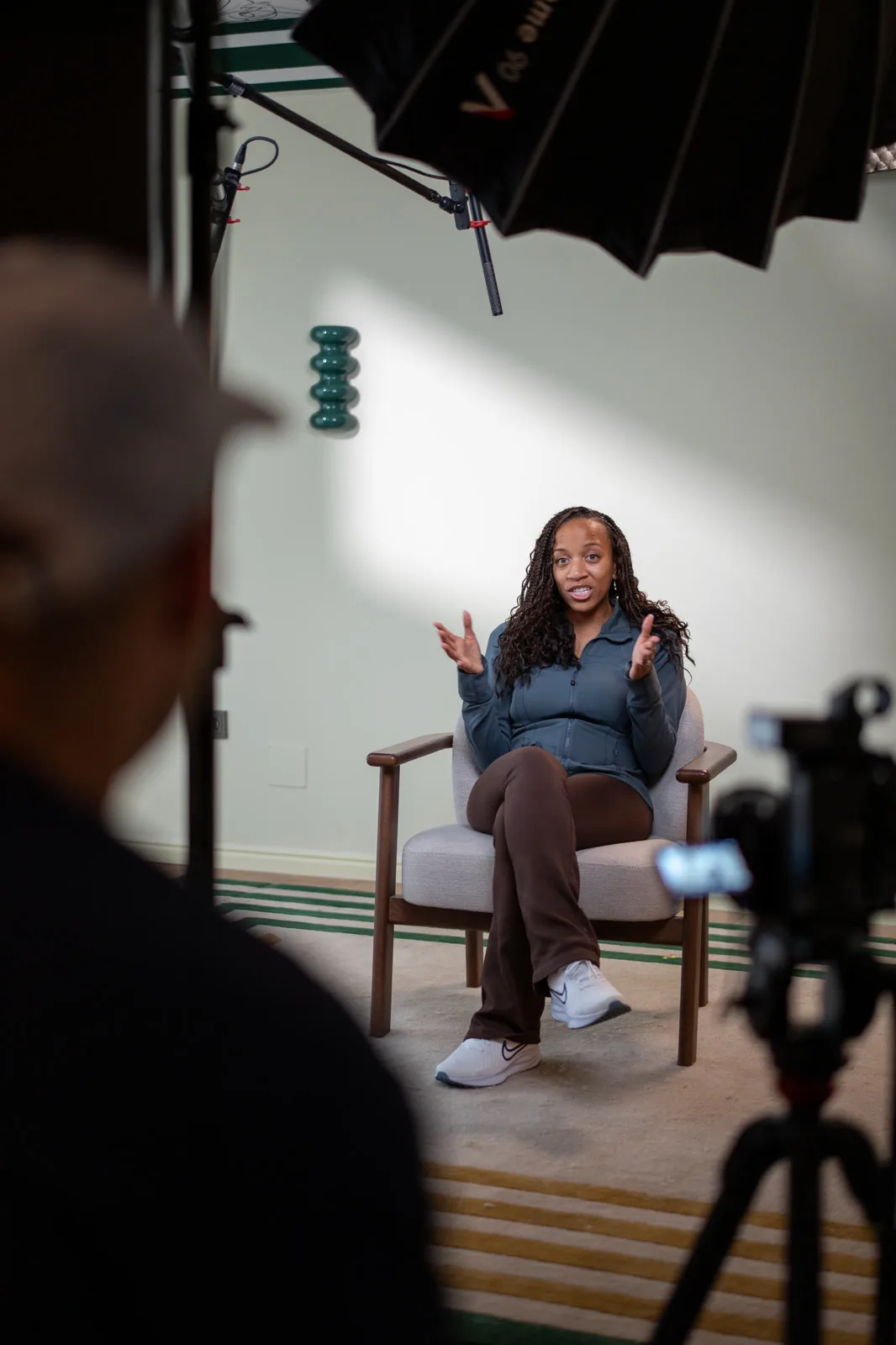 Ivayana Abdi on set at the Conveo off-site in Cascais