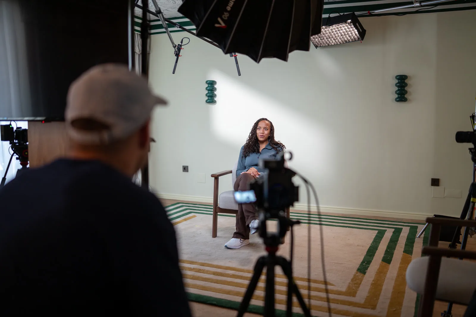 Ivayana Abdi on set at the Conveo off-site in Cascais