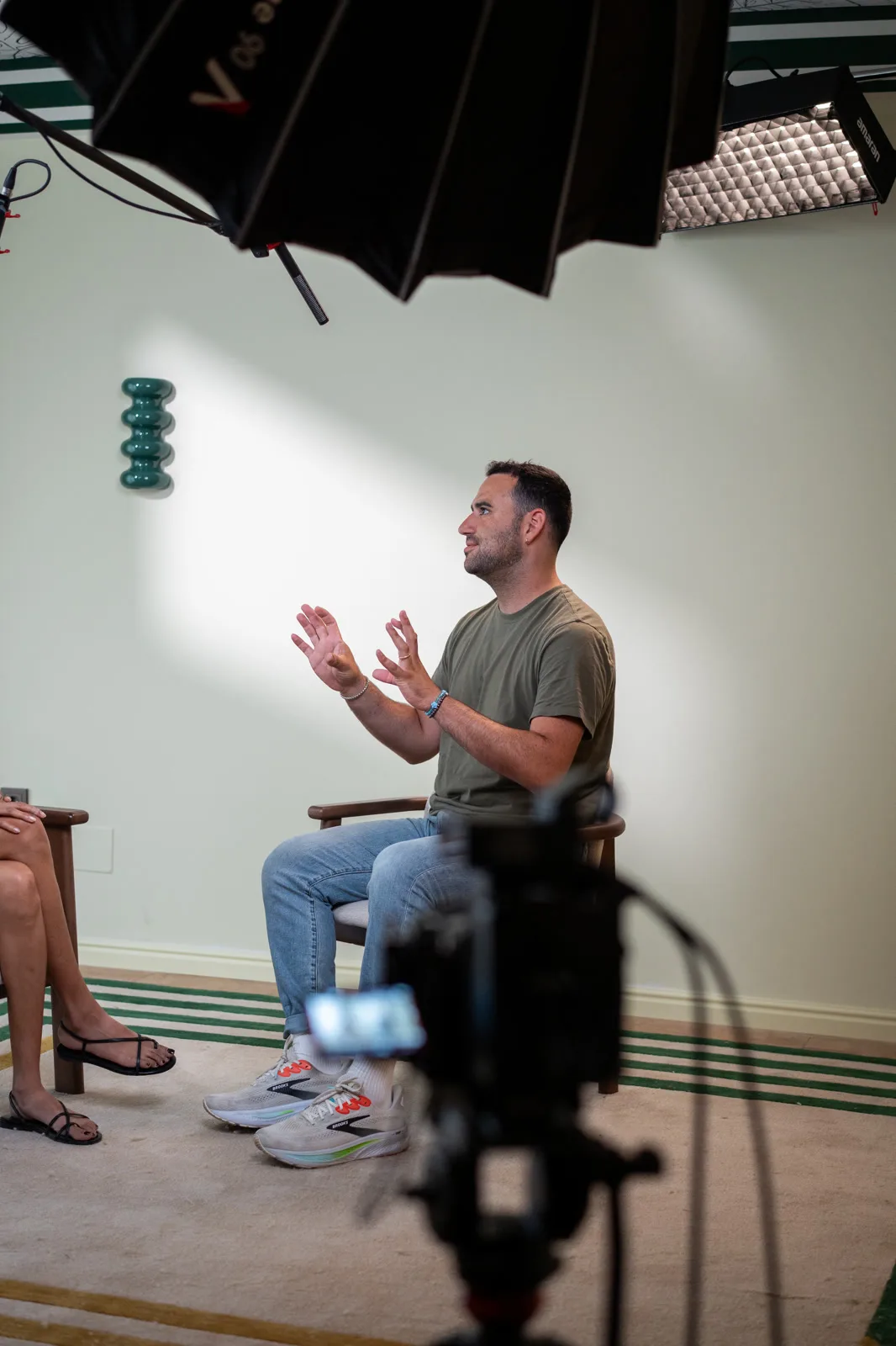 Jake Brown on set at the Conveo off-site in Cascais