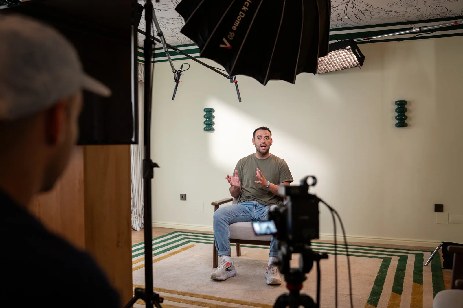 Jake Brown on set at the Conveo off-site in Cascais