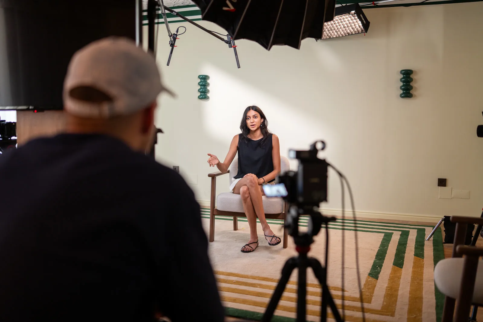 Kahini Achrekar on set at the Conveo off-site in Cascais