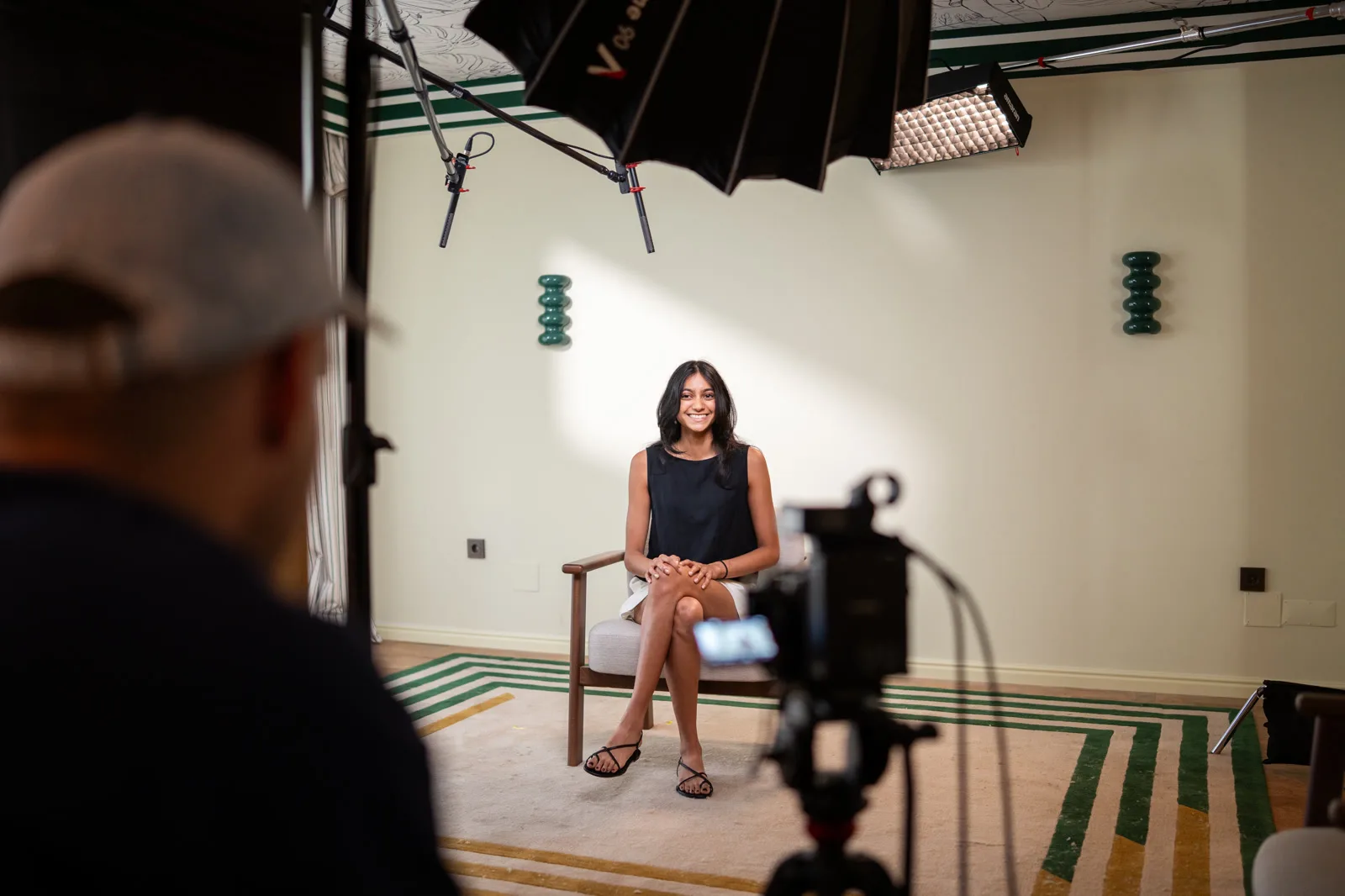 Kahini Achrekar on set at the Conveo off-site in Cascais