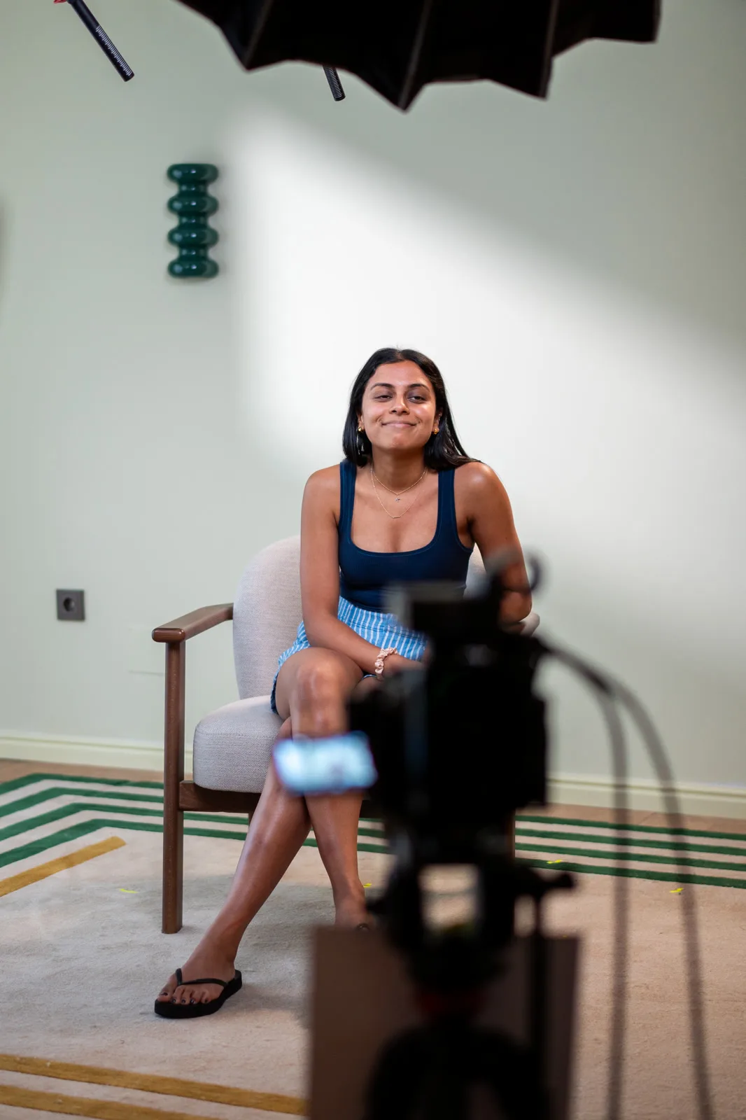 Kavya Pillutla on set at the Conveo off-site in Cascais