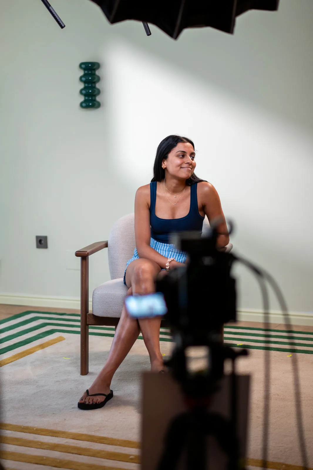 Kavya Pillutla on set at the Conveo off-site in Cascais