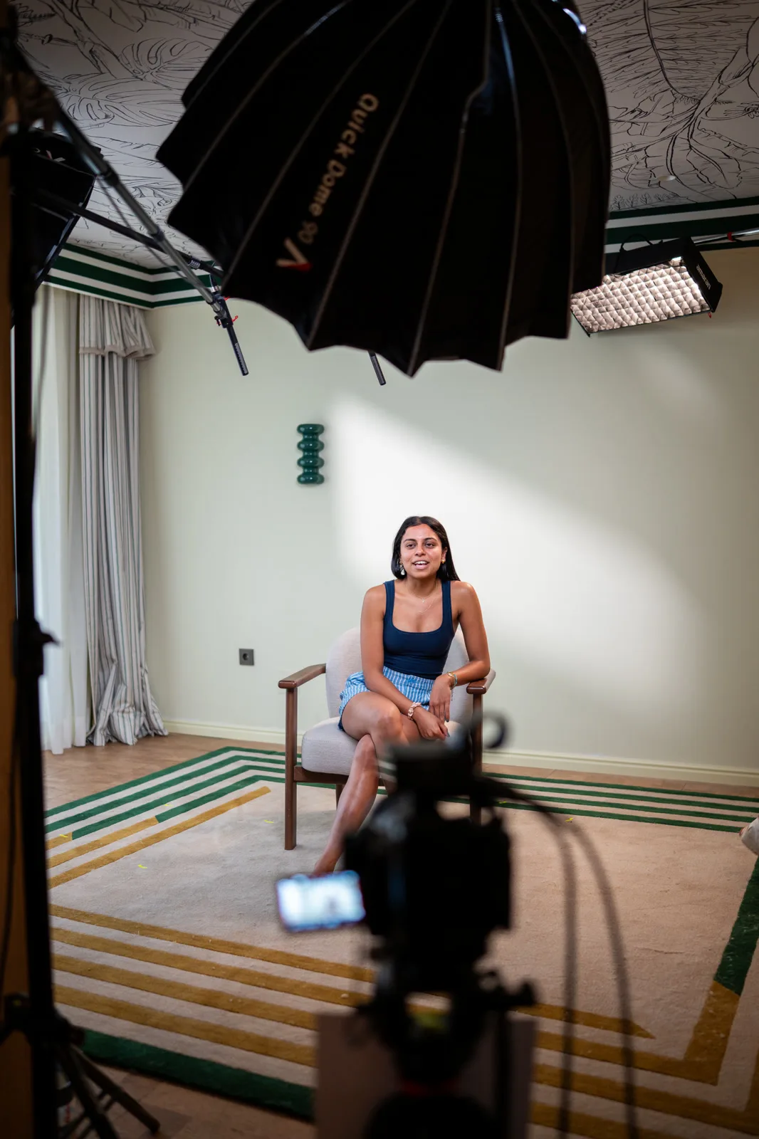 Kavya Pillutla on set at the Conveo off-site in Cascais