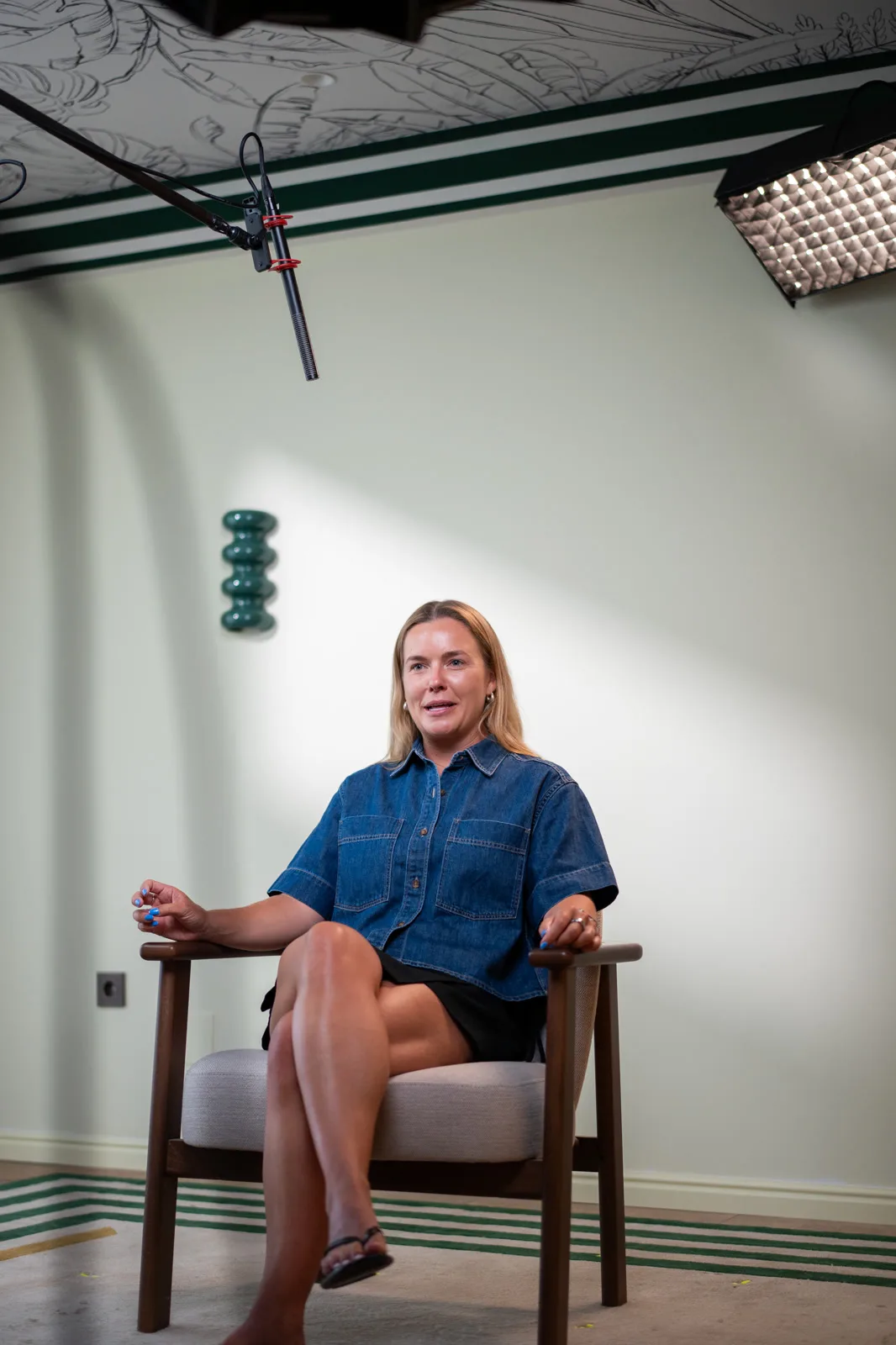 Meg Gerli on set at the Conveo off-site in Cascais